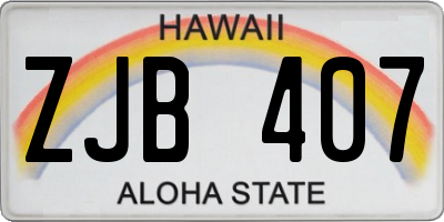 HI license plate ZJB407