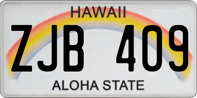 HI license plate ZJB409