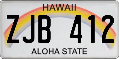 HI license plate ZJB412