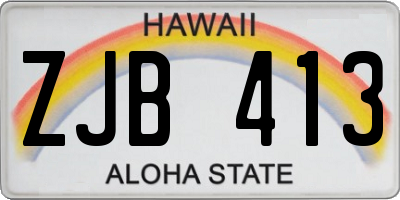 HI license plate ZJB413