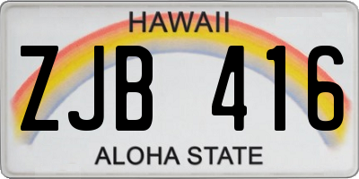 HI license plate ZJB416