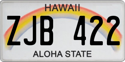 HI license plate ZJB422