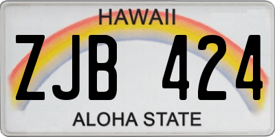 HI license plate ZJB424