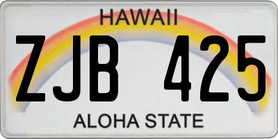 HI license plate ZJB425