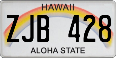 HI license plate ZJB428