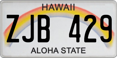HI license plate ZJB429