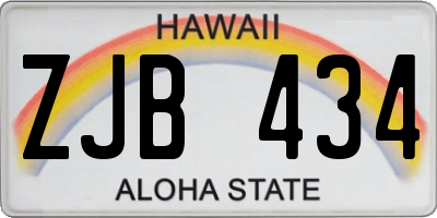 HI license plate ZJB434