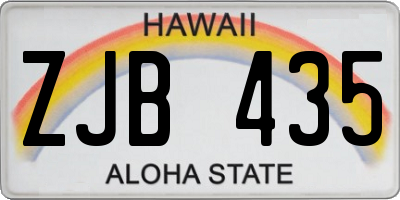 HI license plate ZJB435