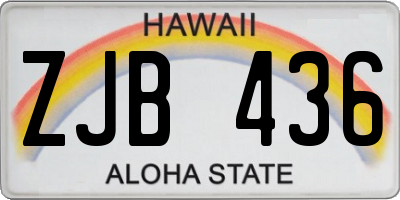 HI license plate ZJB436