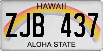 HI license plate ZJB437