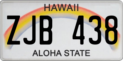 HI license plate ZJB438