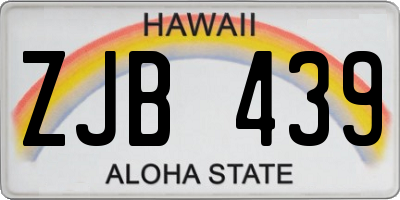 HI license plate ZJB439