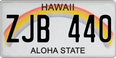 HI license plate ZJB440