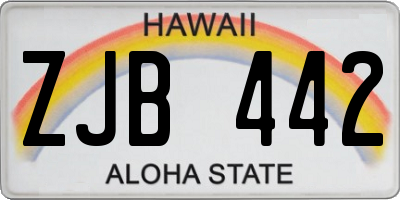 HI license plate ZJB442