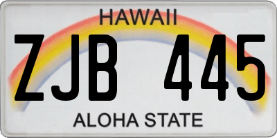 HI license plate ZJB445