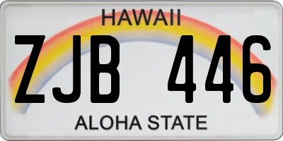 HI license plate ZJB446