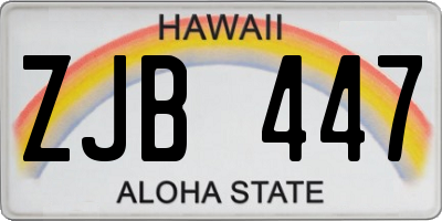 HI license plate ZJB447