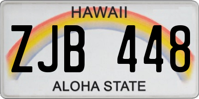HI license plate ZJB448