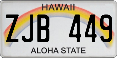 HI license plate ZJB449