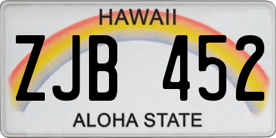 HI license plate ZJB452