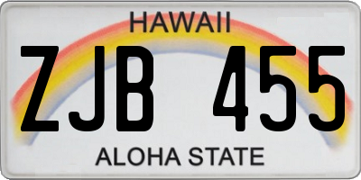HI license plate ZJB455