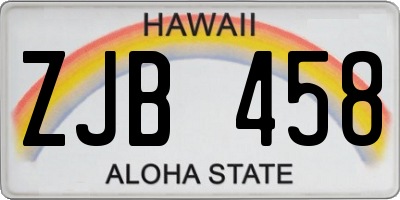 HI license plate ZJB458