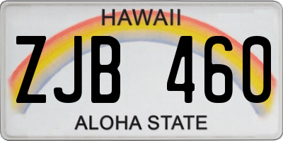 HI license plate ZJB460