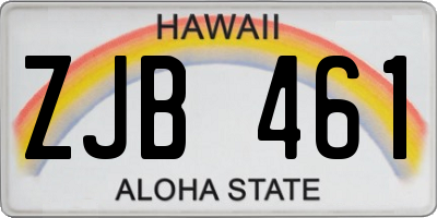 HI license plate ZJB461