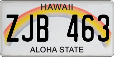 HI license plate ZJB463