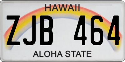 HI license plate ZJB464