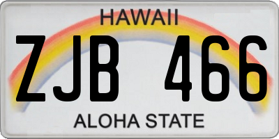 HI license plate ZJB466