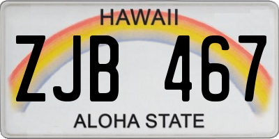 HI license plate ZJB467