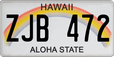 HI license plate ZJB472
