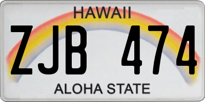 HI license plate ZJB474