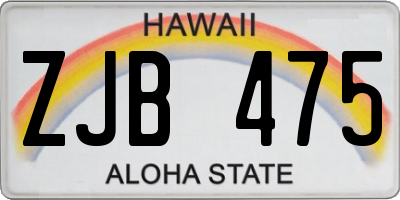 HI license plate ZJB475