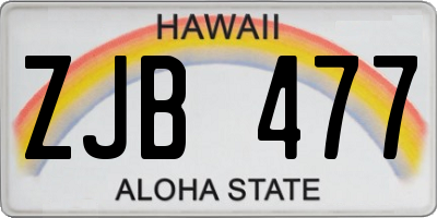 HI license plate ZJB477