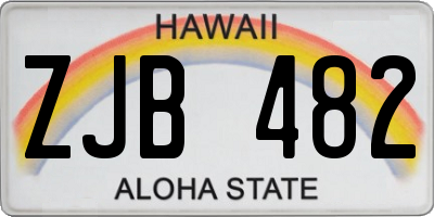 HI license plate ZJB482