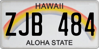 HI license plate ZJB484