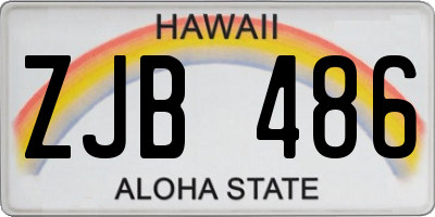 HI license plate ZJB486