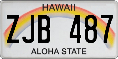 HI license plate ZJB487