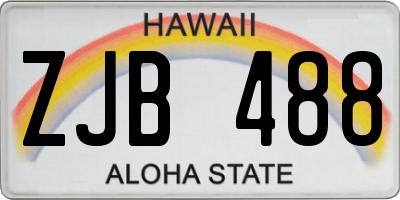 HI license plate ZJB488