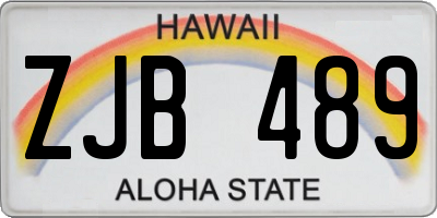 HI license plate ZJB489