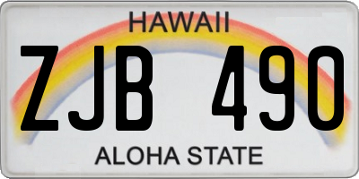HI license plate ZJB490