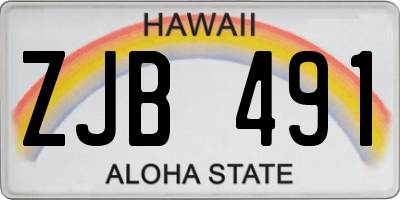 HI license plate ZJB491