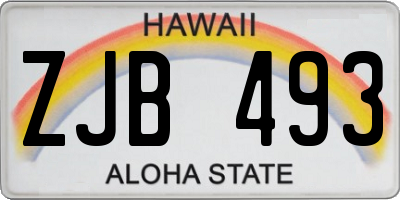 HI license plate ZJB493