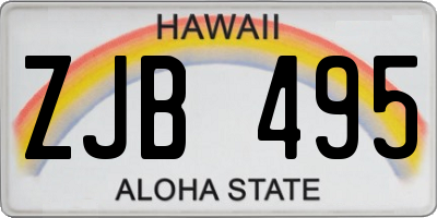 HI license plate ZJB495