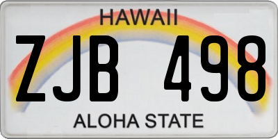 HI license plate ZJB498