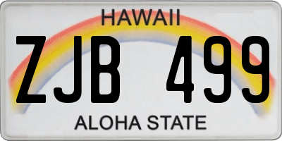 HI license plate ZJB499