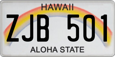 HI license plate ZJB501