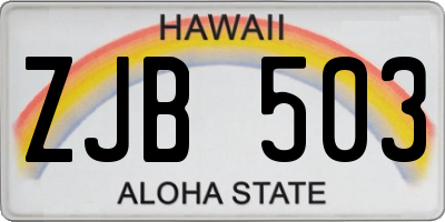 HI license plate ZJB503